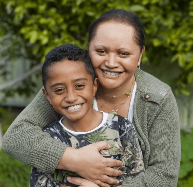 A women holding a child